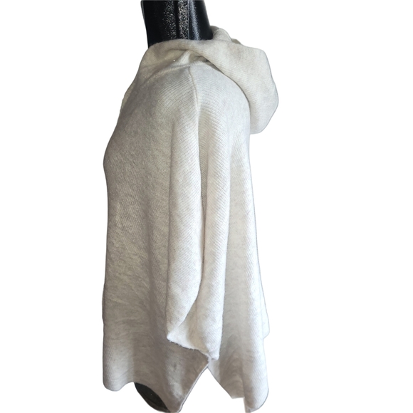 Loft Cream Colored Pullover Hooded Poncho Sweater XS - Picture 4 of 6